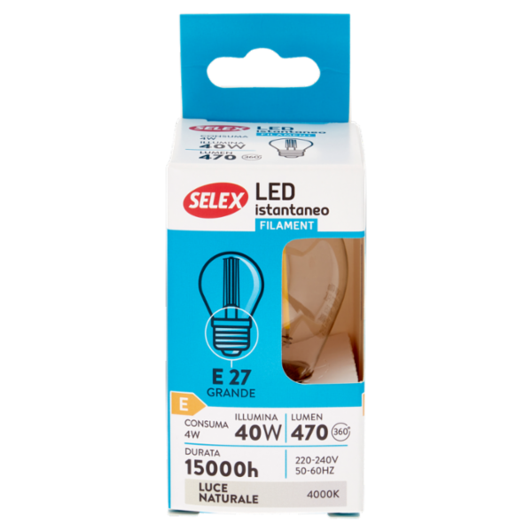 Selex Lampadina Led Filamento Minisfera E27 4W