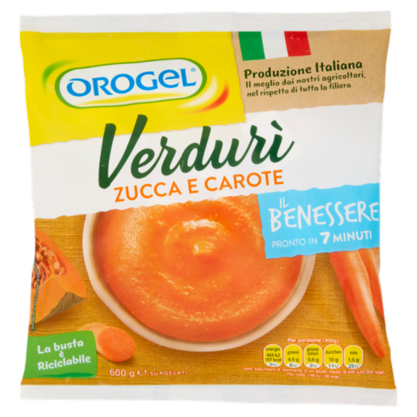 Orogel il Benessere Verdurì Zucca e Carote Surgelati 600 g