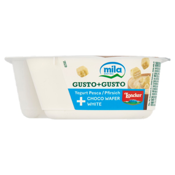 mila Gusto+Gusto Yogurt Pesca + Choco Wafer White 150 g