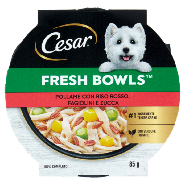 Cesar Fresh Bowls Cibo umido Cane Pollame Riso 85 g