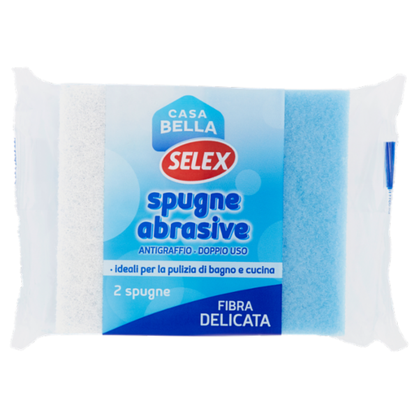 Selex Casa Bella Spugne Abrasive Antigraffio Doppio Uso 2 pezzi