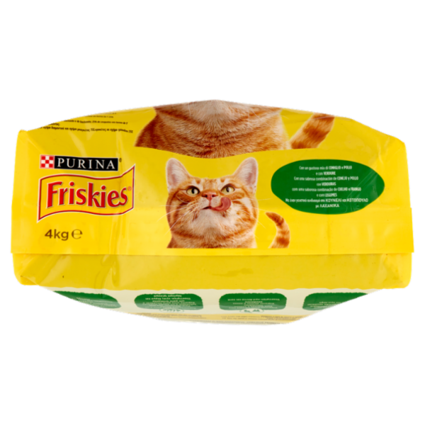 PURINA FRISKIES Gatto con un gustoso mix di Coniglio e Pollo e con verdure 4 kg