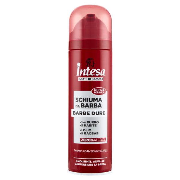 Intesa Pour Homme Schiuma da Barba Barbe Dure con Burro di Karité e Olio di Baobab 300 mL