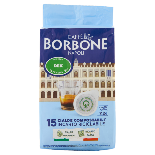 Caffè Borbone Miscela Dek Cialde Compostabili* 15 x 7,2 g