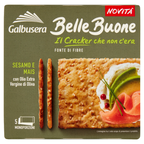 Galbusera BelleBuone il Cracker che non c'era Sesamo e Mais 5 x 40 g