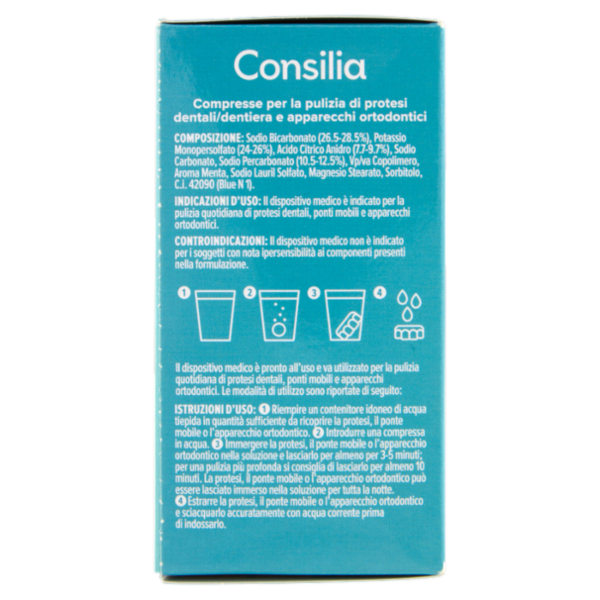 Consilia Compresse per la Pulizia di Protesi e Apparecchi Ortodontici 36 pezzi