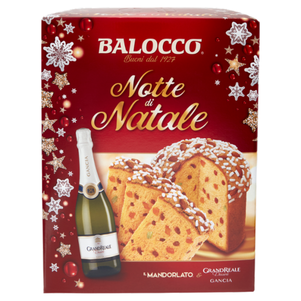 Balocco Notte di Natale il Mandorlato 750 g & GrandReale Dessert Gancia 75 cl