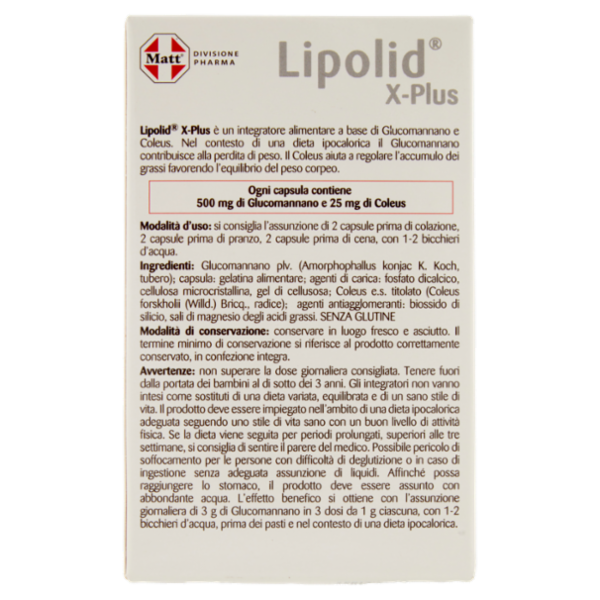 Matt Divisione Pharma Lipolid X-Plus Perdita di Peso 60 capsule 41,4 g