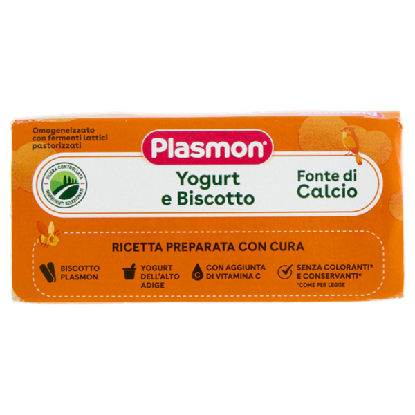 Plasmon Omogeneizzato con fermenti lattici pastorizzati Yogurt e Biscotto 2 x 120 g