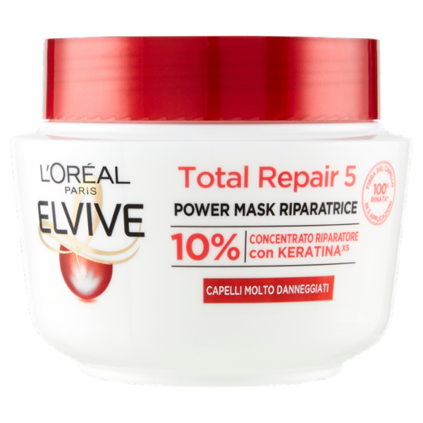 L'Oréal Paris Maschera Capelli Elvive Total Repair 5, Ricostituente per Capelli Sciupati 300 ml