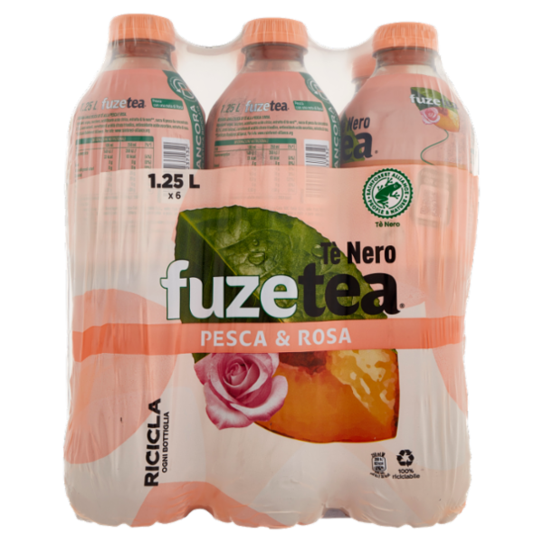 FUZE TEA, Tè Nero Pesca con una nota di Rosa PET 6 x 1,25L