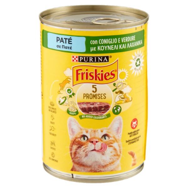 PURINA FRISKIES Paté con Coniglio e Verdure 400 g