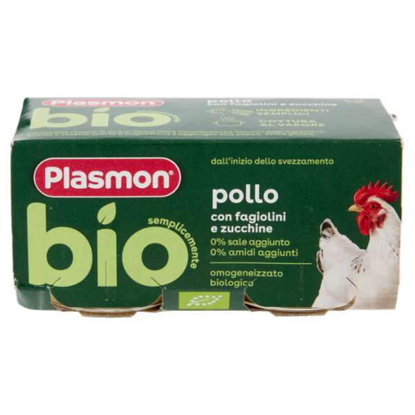 Plasmon semplicemente bio pollo con fagiolini e zucchine 2 x 80 g
