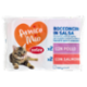 Selex Amico Mio Gatto Sterilizzato Bocconcini in Salsa 2 con Pollo e 2 con Salmone 4x100 g