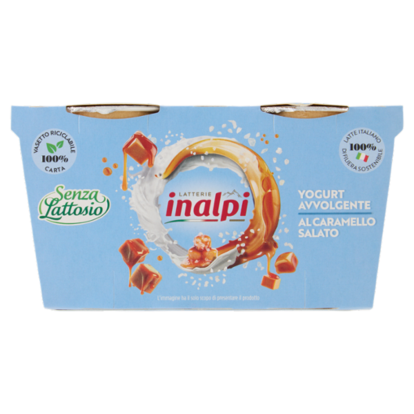 Latterie inalpi Yogurt Avvolgente al Caramello Salato Senza Lattosio 2 x 125 g