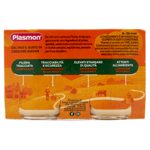 Plasmon Omogeneizzato con fermenti lattici pastorizzati Mela e Yogurt 2 x 120 g