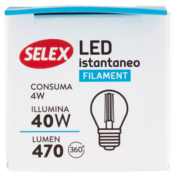 Selex Lampadina Led Filamento Minisfera E27 4W