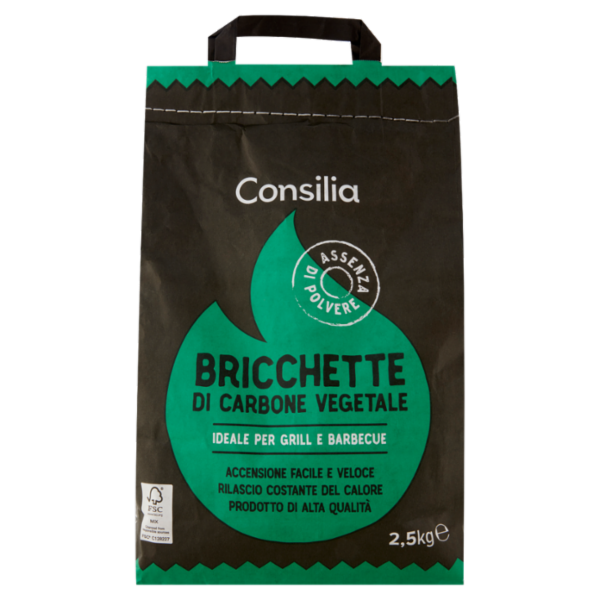 Consilia Bricchette di Carbone Vegetale 2,5 kg