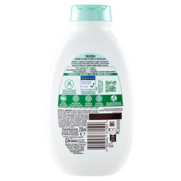 Garnier Shampoo 2in1 Ultra Dolce Delicatezza d'Avena 2in1 Kids, Per Capelli e Cute Delicati, 250 ml