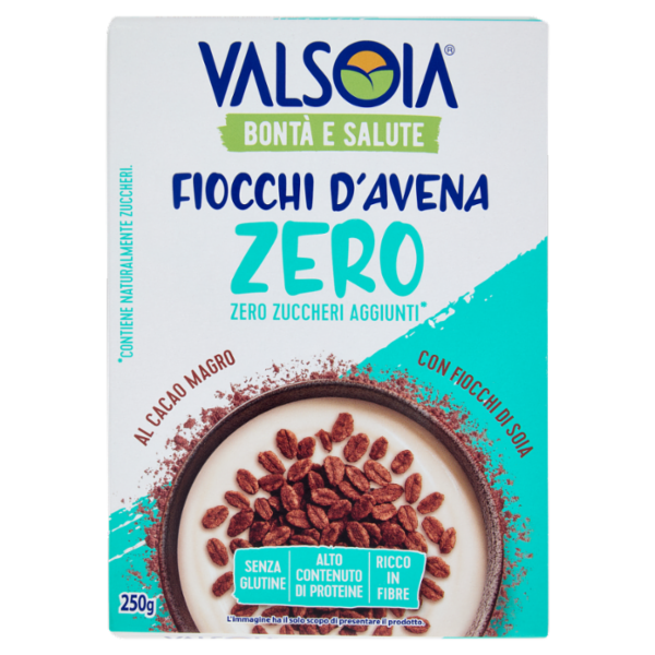 Valsoia Bontà e Salute Fiocchi d'Avena al Cacao Magro Zero Zuccheri 250 g