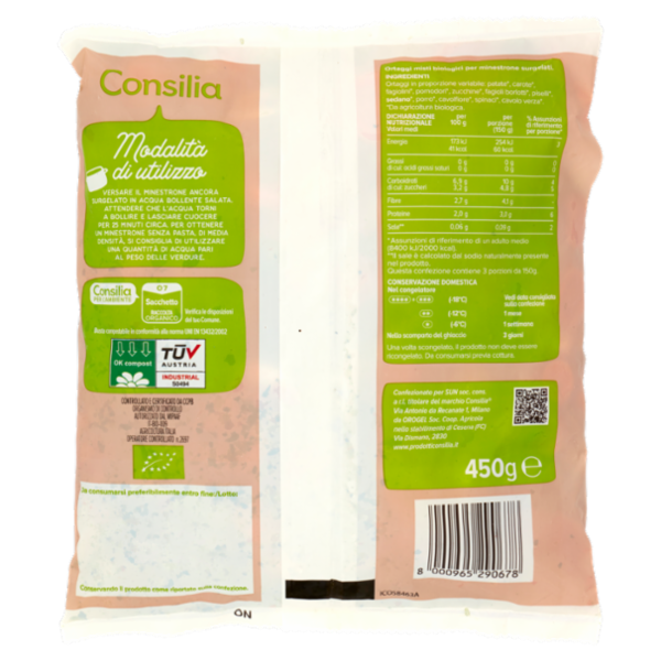 Consilia Minestrone 12 Verdure Biologico Surgelato 450 g