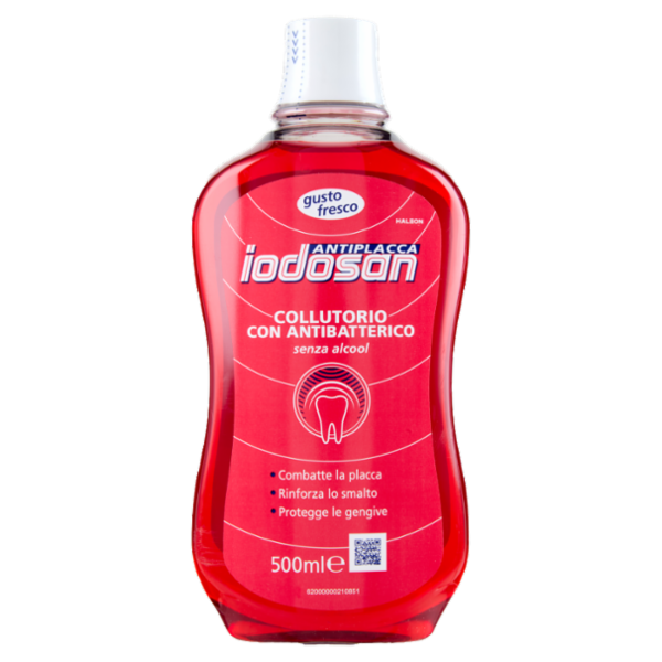 Iodosan Antiplacca Collutorio con Antibatterico per Pulizia Denti e Protezione Gengive 500 ml