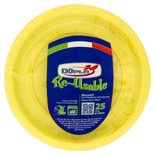 DOpla Re-Usable Piatti frutta Ø 170mm Giallo 25 pz