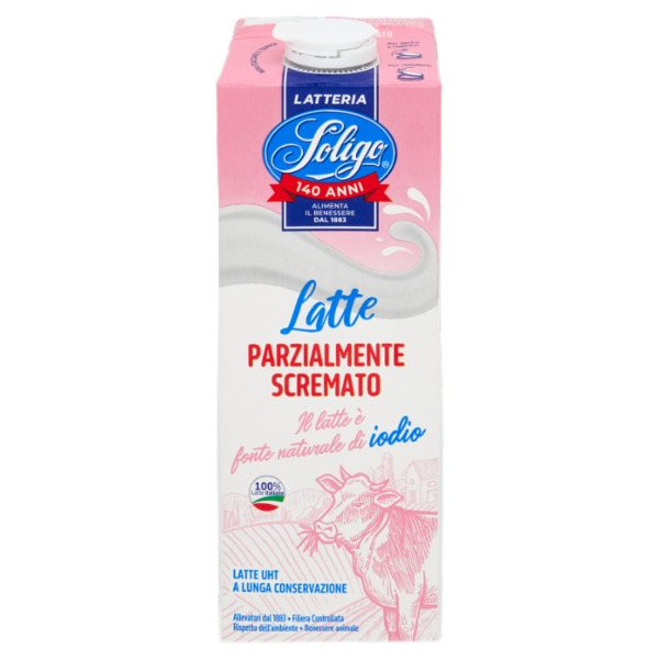 Latteria Soligo Latte Parzialmente Scremato UHT a Lunga Conservazione 1000 ml