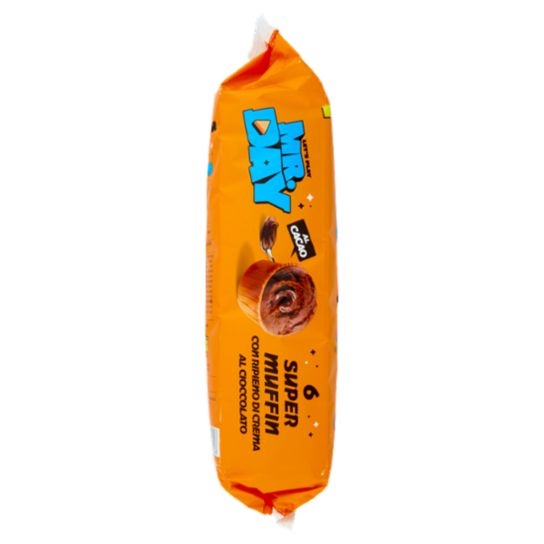 Mr.Day 6 Super Muffin al Cacao con Ripieno di Crema al Cioccolato 6 x 50 g