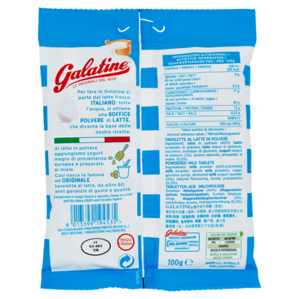 Galatine Tavolette al Latte 100 g