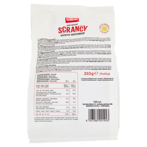 bottoli Mini Snacks Scrancy Gusto Ketchup 7 x 30 g