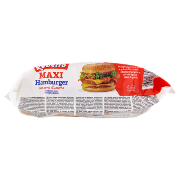 Roberto Maxi Hamburger con semi di sesamo 4 Panini 300 g