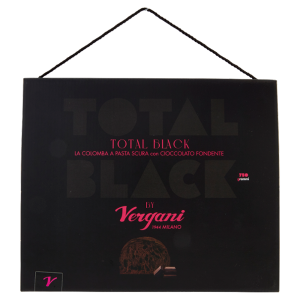 Vergani Total Black la Colomba a Pasta Scura con Cioccolato Fondente 750 grammi
