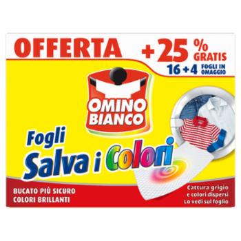 Omino Bianco Fogli Salva i Colori 16 + 4 Pz