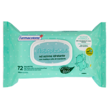 Farmacotone Natural Bebé Ad Azione Idratante Con Inulina e Olio Di Mandorle Salviette 72 Pz