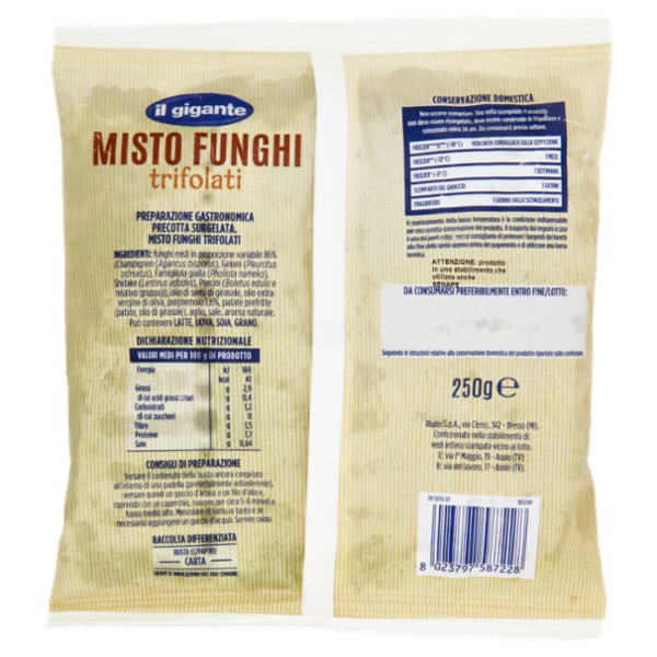 IL GIGANTE Misto Funghi trifolati Surgelati 250 g