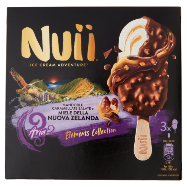 NUII Mandorle Caramellate Salate e Miele della Nuova Zelanda 3 x 68 g