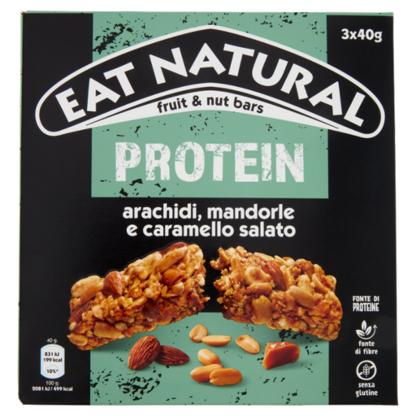Eat Natural Protein arachidi, mandorle e caramello salato 3 x 40 g