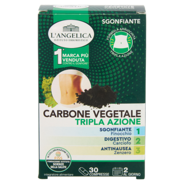 L'Angelica Carbone Vegetale Tripla Azione 30 Compresse 25,5 g