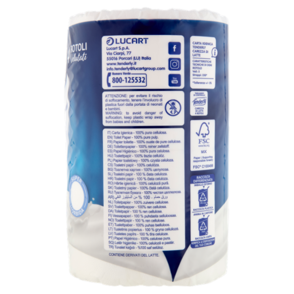 Tenderly Carezza di Latte Rotoli Vellutati 4 pz