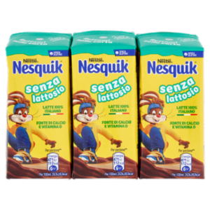 NESQUIK Pronto Da Bere Senza Lattosio Latte e Cacao 3 Brick Da 180ml