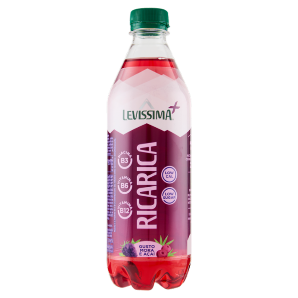 LEVISSIMA⁺ Ricarica, Acqua Minerale Naturale, Gusto Mora e Acai 50 cl