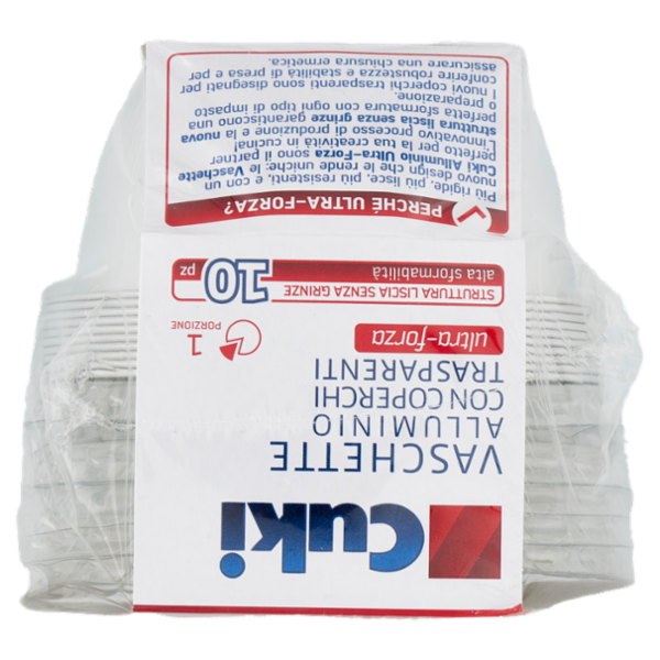 Cuki Conserva e Cuoce Vaschette Alluminio con Coperchi ultra-forza 8cm 10 pz