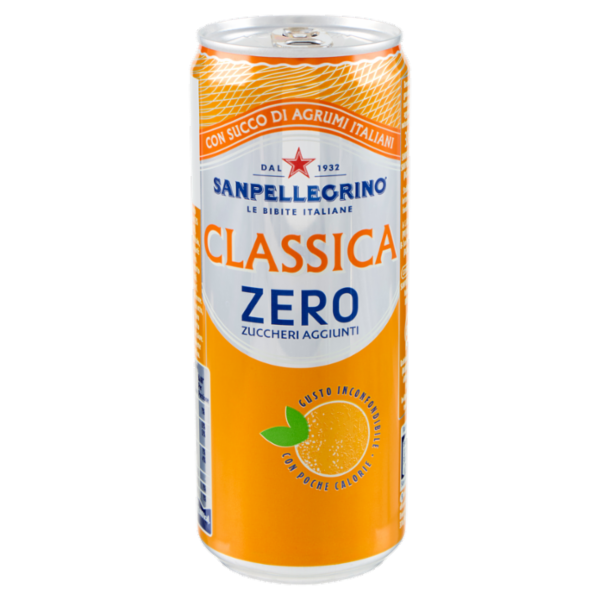 BIBITE SANPELLEGRINO, Bevande Gassate, Classica Zero, Lattina 33cl