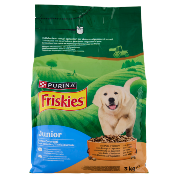PURINA FRISKIES Junior Pollo e Verdure con Latte 3kg