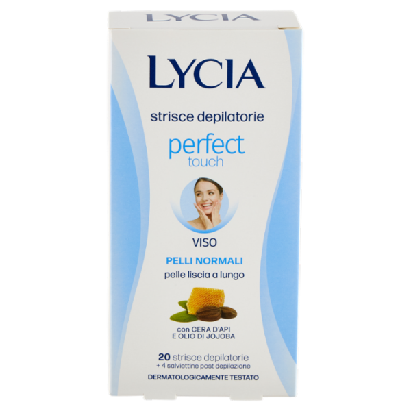 Lycia perfect touch strisce depilatorie Viso Pelli Normali 20 strisce + 4 salviettine