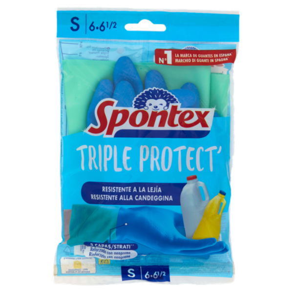 Spontex Triple Protect' Guanti Taglia S 1 paio