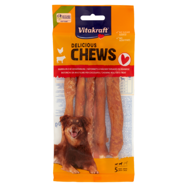 Vitakraft Delicious Chews Bastoncini da Masticare per Coccolarsi 5 pezzi 90 g
