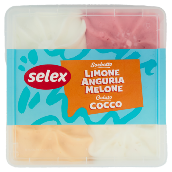 Selex Sorbetto Anguria, Limone, Melone e Gelato Cocco 1 kg