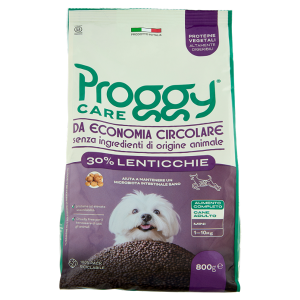 Proggy Care 30% Lenticchie Alimento Completo Cane Adulto Mini 1-10Kg 800 g